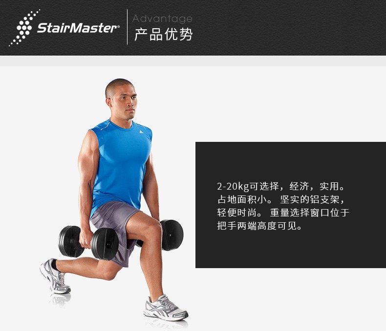 StairMaster美国班霸家庭健身专用可调节哑铃套装 Twist Lock(图5)