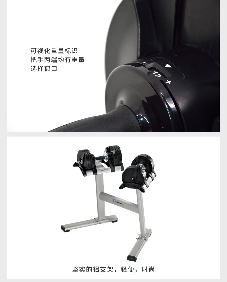 StairMaster美国班霸家庭健身专用可调节哑铃套装 Twist Lock(图9)